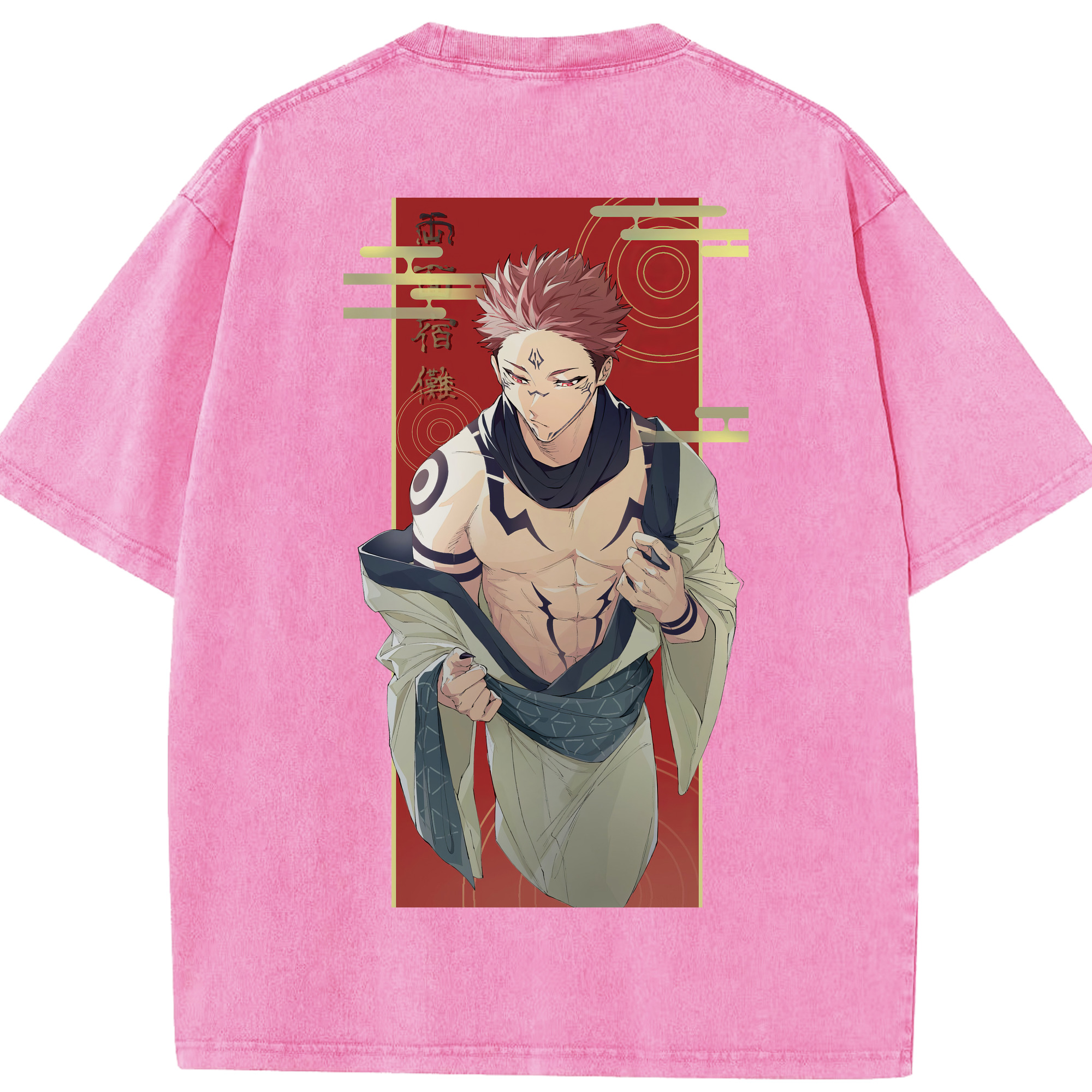 （画像用） 呪術廻戦 Jujutsu Kaisen 綿100% ヴィンテージ風 半袖Tシャツ（背面プリント）